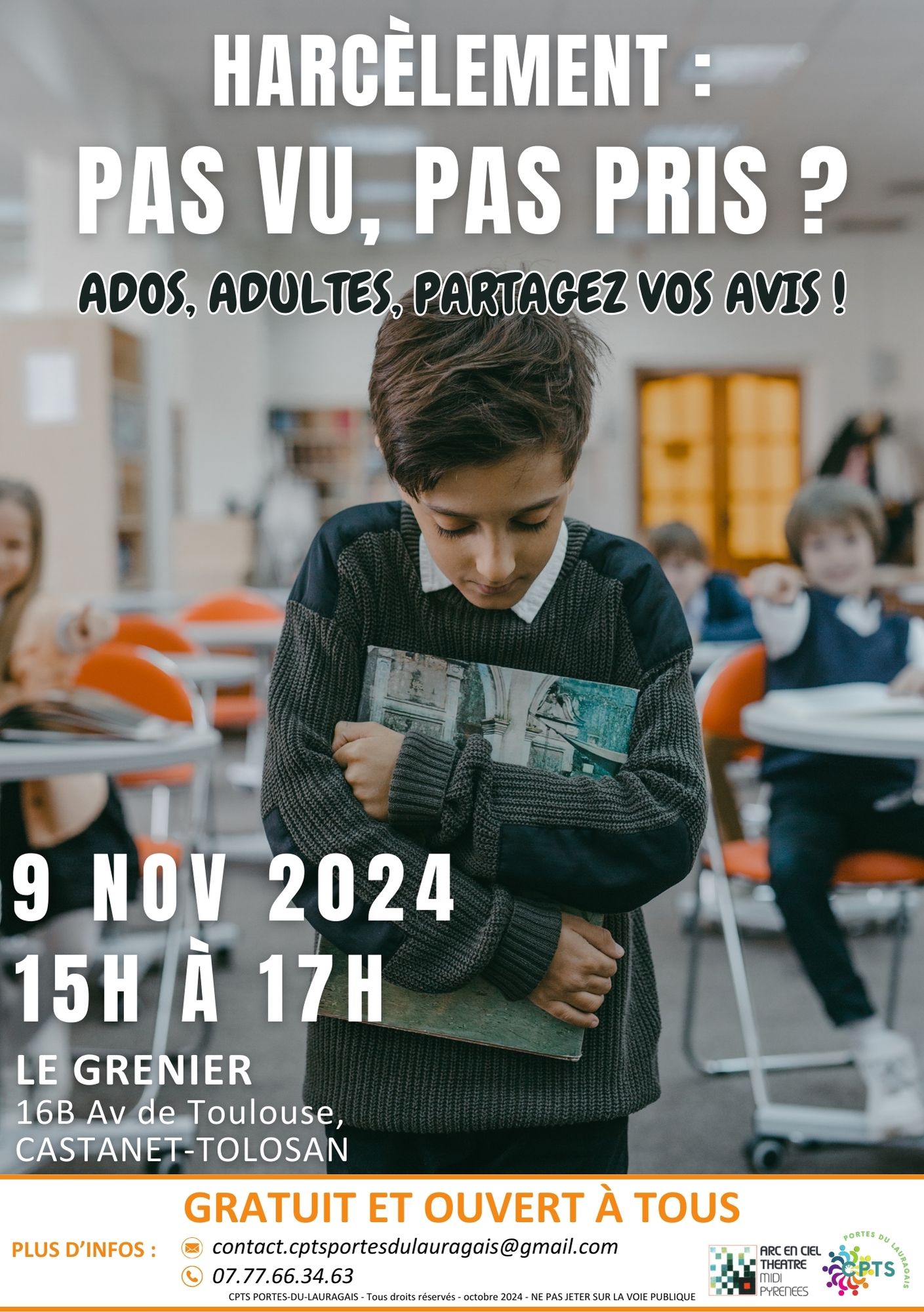 Affiche du 9 novembre harcelement groupe ado