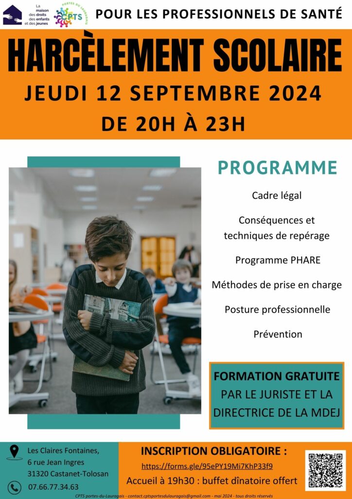 Affiche harcèlement scolaire formation